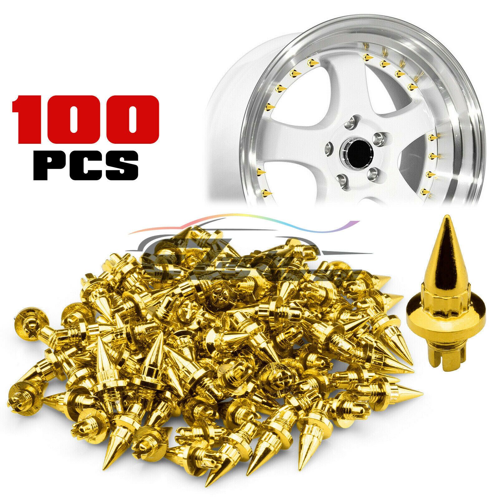 100 PCs Spiked Wheel Rivets For Wheels / Rims JDM Lip PC-WRL01