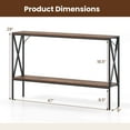 thumbnail image 3 of Costway Narrow Console Table 2-Tier Entryway Table with Storage 2 Support Bars Sofa Table, 3 of 10