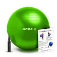 thumbnail image 4 of Exercise Ball (Multiple Sizes) for Fitness, Stability, Balance & Yoga - Workout Guide & Quick Pump Included - Anit Burst Professional Quality Design (Green, 55CM), 4 of 4