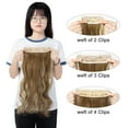 thumbnail image 4 of 4Pcs Curly Weave Clip in Hair Extensions, Hair Pieces with 11 Clips, 24 inch Wavy Hairpieces for Women Beauty and Fashion- Ash Blonde Mix Bleach Blonde 280g Per Set, 4 of 6