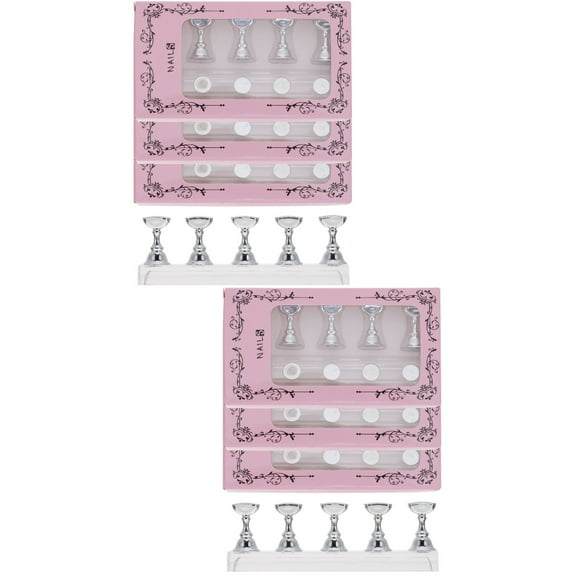 unbranded 40 Pcs Plastic Nail Art Display Stands Magnetic Nail Tips Practice Holder Stands