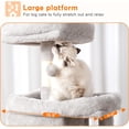 thumbnail image 3 of Cat Tree with Large Platform Multi-Level Cat Tower with Caves Cat Condo with Sisal Scratching Posts Top Perch and Hammock for Indoor Cats Basket Smoky HCTG, 3 of 9