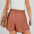 thumbnail image 4 of CHGBMOK Womens Shorts Summer Casual Drawstring High Waist Linen Shorts with Pocket, 4 of 4
