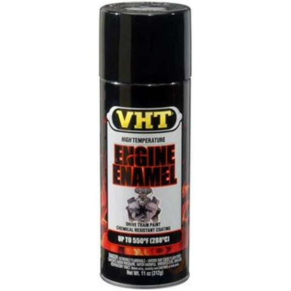 Vht SP124 Engine Enamel Gloss Black Can - 11 Oz.