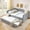 Black, variant on HanuQ Full-Size Gingham Upholstered Daybed with Pull-Out Trundle and Side Storage Pocket, Solid Wood Frame Multi-Functional Sofa Bed, Blue