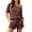 YB Brown, variant on Bovxnpu Summer Casual Outfits For Women, 2 Piece Lounge Sets, Women's Summer Solid Color Round Neck Five Quarter Sleeved Top shorts Pants Two-piece Set L