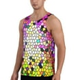 Adobk Colorful Tie Dye Stained Glass 3 Print Men's Workout Tank Tops