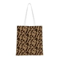 thumbnail image 1 of DouZhe Reusable Grocery Bags, Modern Animal Print Brown Lightweight Polyester Canvas Cloth Tote Bag for Travle Gym Shopping School, 15" x 16", 1 of 7