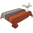 thumbnail image 2 of Burnt Orange Grey Table Cloth Waterproof Tablecloths, Vintage Stripe Farmhouse Wood Grain Tablecloth Dining Table Cover for Kitchen Party Tabletop Outdoor, Rectangle Tablecloth 52x70 Inch, 2 of 9