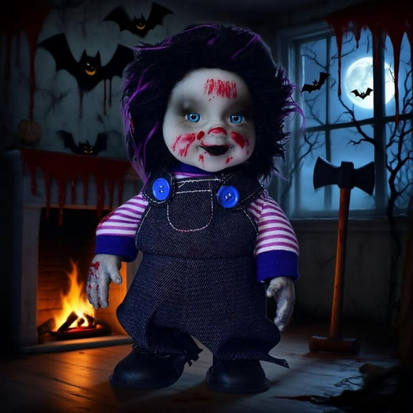 Feltree Halloween Decorations Animated Walking Talking Glowing Ghost Baby Doll Voice Activated Motion Sensor for House Party Scary Props, Material Plastic, Approx. 14"x7.9"x4.3" 0.84lbs