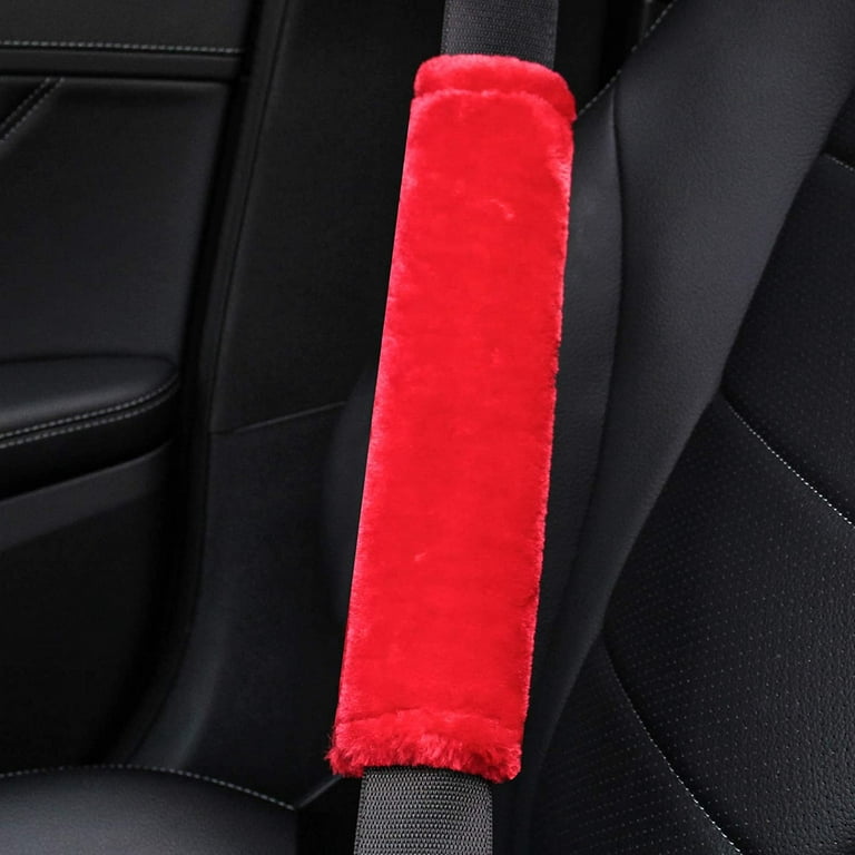 Soft Faux Sheepskin Seat Belt Shoulder Pad for a More Comfortable Driving,  Compatible with Adults Youth