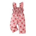 thumbnail image 2 of XDZJLR Girls' Jumpsuits & Rompers Infant Ruffles Sleeveless Cartoon Prints Soft Comfortable Casual Outfit Pink 2-3 Years, 2 of 7