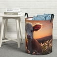 thumbnail image 7 of KLL Sunset Calf Flower Field Waterproof Foldable Laundry Hamper Bucket with Handles for Storage Bin,Kids Room,Home Organizer (Medium ), 7 of 7