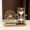 thumbnail image 2 of SLYNSHome Christmas Gifts Ferris wheel Hourglass Timer Figurine Home Decoration for Living Room Book Shelf Desktop Table Ornaments - Gold, 2 of 7