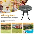 thumbnail image 5 of Hzzkey 30.71" Round Black Aluminum Outdoor Bistro Table with Umbrella Hole, Patio Balcony Garden Use, 5 of 9