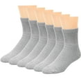 thumbnail image 6 of Falari 6-Pack Diabetic Socks Ankle Unisex Physicians Approved Socks Size 10-13 Gray, 6 of 7