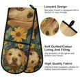 thumbnail image 2 of Yayeee Double Oven Mitt Kitchen Heat Resistant Baking 35" x7" Quilted Glove, Flowers and Dog, 2 of 6