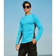 thumbnail image 3 of Weilanxin Long Sleeve Swim Shirts for Men Sun Protection Shirt Running Rashguard UPF 50+ UV Swimwear Athletic Workout SkyBlue M, 3 of 7