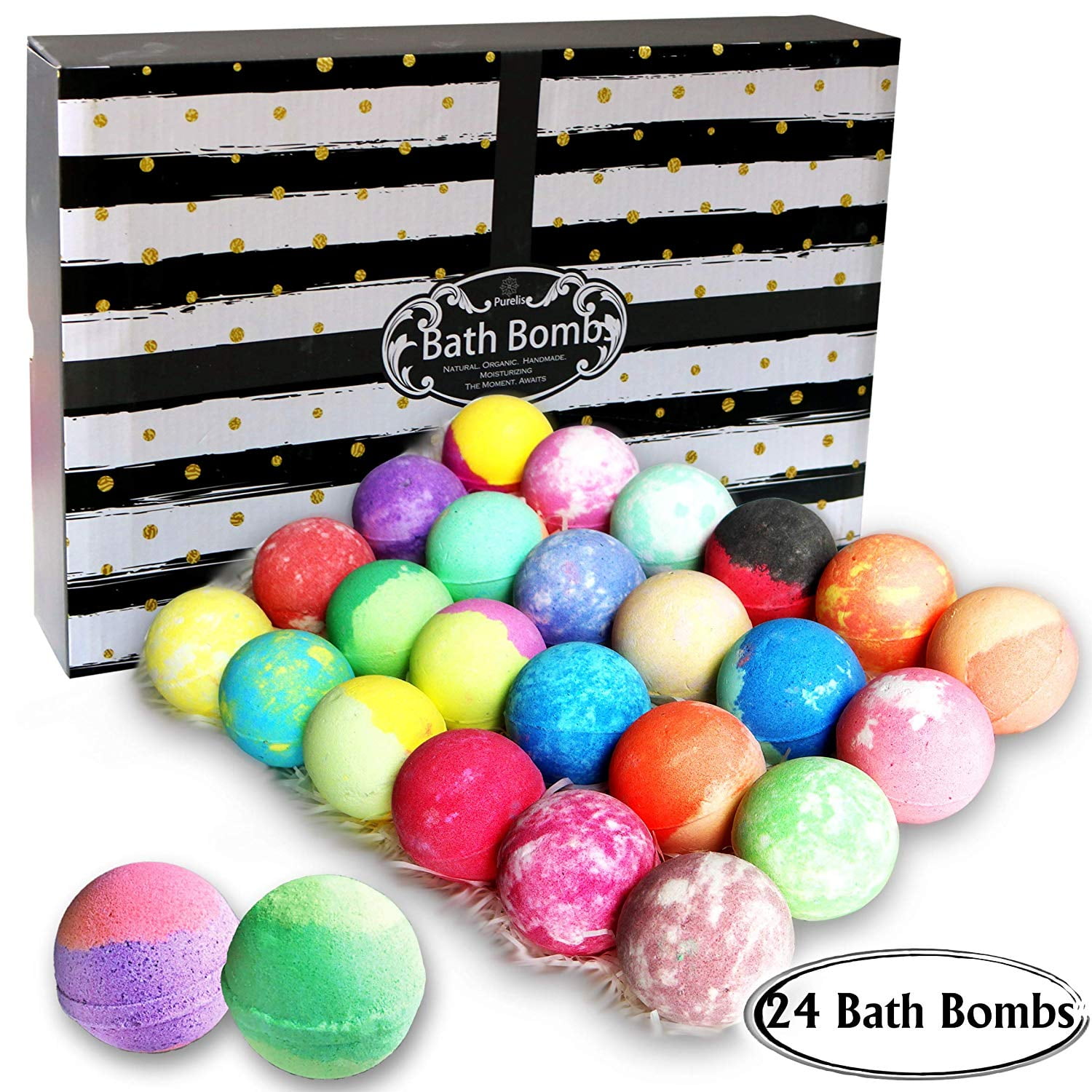 Purelis B07RS2LS2G Bath Bombs Gift Set for Women & Men with Luxury Bath