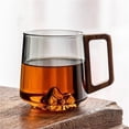 thumbnail image 3 of Glass Single-layer Side Wooden Handle Drinking Cups Household Large-capacity Milk Tea Juice Single-layer Cup, 3 of 6