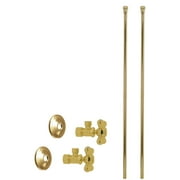 Westbrass 5/8" x 3/8" OD x 20" Bullnose Faucet Supply Kit with Cross Handle Angle Valve, Polished Brass