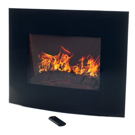 Northwest Wall-Mount Electric Fireplace Heater with Remote Control (Black)