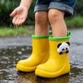 thumbnail image 3 of Kcolen Kids Cute Panda Rain Boots 3D Charm Waterproof Non- Outdoor Rain Shoes for Toddler Boys Girls, All Season Ages 2-11 Yellow, 3 of 7