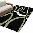 thumbnail image 2 of Rectangle Area Rugs 3 x 5 Ft, Black Geometric Non-Slip Residential Carpet, Modern Sage Green White Striped Art Indoor Crawling Mats Runner Rugs for Living Room/Dining Room/Bedroom, 2 of 8