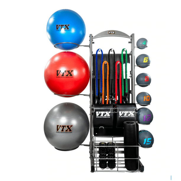 Complete Gym Accessory Rack Med & Exercise Balls, Mats, Bands