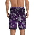 thumbnail image 3 of Daiia Snowflake Gradient Purple Mens Woven Stretch Pajama Short,Short Pajama Pants-XX-Large, 3 of 9