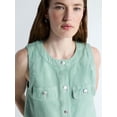 thumbnail image 4 of Free Assembly Women's and Women's Plus Button Front Sleeveless Denim Top, Sizes XS-4X, 4 of 6
