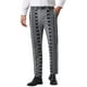thumbnail image 1 of Pantalones de patrón irregular Inspire Chic para hombre, pantalones de bloque de color con frente plano, talla 32, color negro, 1 of 6