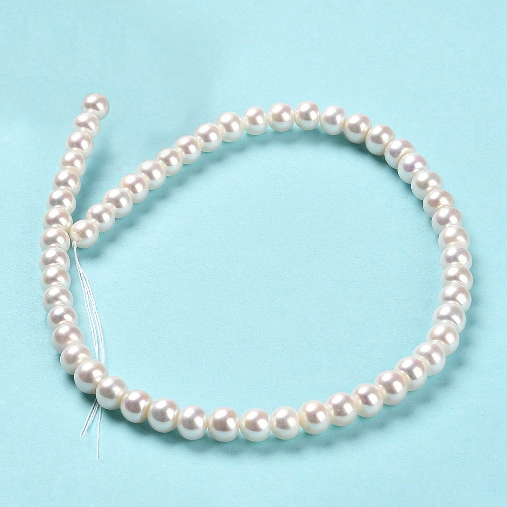 Cultured Freshwater Pearl Beads Strands Grade 4A++ Rondelle 8~9x6~7mm Hole: 0.5~0.8mm 55pcs/strand 15.75''(40cm)