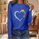thumbnail image 1 of MHFRRA Camisetas de Manga Larga para Mujer, Camisetas de Otoño, Sudaderas de Senderismo y Viajes, Camisetas Azul, 1 of 3