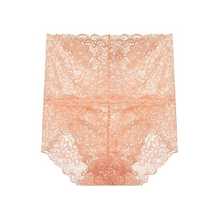 

Women Boxer Briefs Seamless Underwear For Women Mid Waist Thin Hip Lift Transparent Lace Hip-lifting corset thin section temptation seamless transparent lace briefs skin color L
