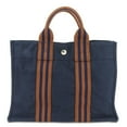 thumbnail image 1 of Pre-Owned Hermes Tote Bag Foult PM Canvas Navy Brown Women's Men's HERMES (Good), 1 of 11