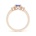 thumbnail image 2 of ANGARA Natural Three Stone Tanzanite and Diamond Ring in 14K Rose Gold for Women (Size-6mm) | December Birthstone, Birthday, Anniversary, Jewelry Gift for Women | Natural Tanzanite Ring, 2 of 8