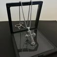 thumbnail image 4 of Leander High-End Titanium Steel Necklace Men's Cross Pendant Hip Hop Stainless Steel Sweater Chain Necklace, 4 of 6