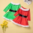 thumbnail image 4 of Chenyin 1-6T Little Girls Christmas Princess Dress for Kids Baby Fall Winter Long Sleeve Toddler Party Dress with Belt for Girls, 4 of 9