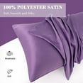 thumbnail image 5 of PiccoCasa Soft Silky Satin Pillowcases Zipper 2 Pack, Queen Purple, 5 of 8