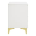 thumbnail image 4 of Lif 25 Inch Modern 2 Drawer Nightstand Gold Metal Accents Pure White, 4 of 6