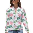 thumbnail image 5 of Jackets for Wome Zip Up Long Sleeve, Lotus Flower Lightweight Womens Bomber Jacket Fashion Clothes Fall Outfits for Women 2024 Fall Coat, 5 of 5