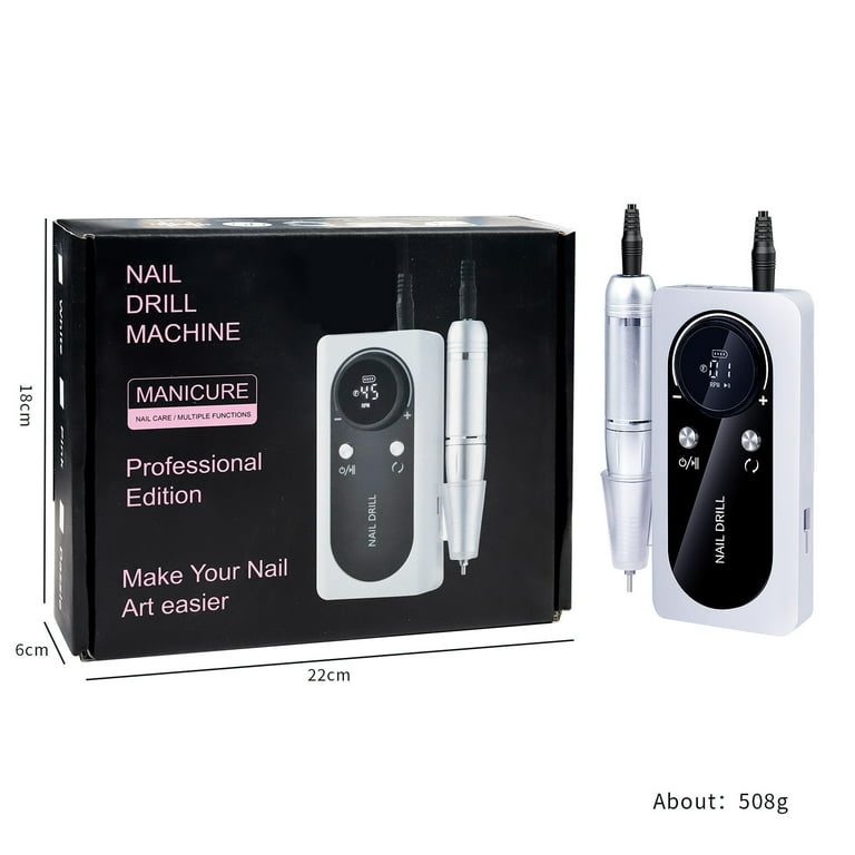 Wireless Electric Nail Drill Professional, 45000RPM Machine Bits