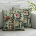 thumbnail image 3 of SHANXI Buffalo Plaid Flower Eucalyptus Leaves Pillow Covers Spring Farmhouse Quotes Decorations Truck Vase Bless Our Home Linen Cushion Case Gifts for Home Decor (Pink) 22x22in, 3 of 5