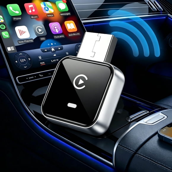2 in 1 Mini Wireless CarPlay Adapter for iPhone & Android - 2026 Upgrade Converts Wired to Wireless, Plug & Play No Delay, for iPhone 6+ iOS 10+, USB-A/Type-C Port & Realtek 8730E Chip