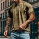 thumbnail image 2 of Manga Corta de Verano Tops de la Moda Casual de los Hombres de Color Sólido Solapa Top Camiseta Cuello Redondo, Camiseta Casual Ligera, 2 of 9