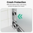 thumbnail image 5 of 56-60" W x 70" H Semi-Frameless Double Sliding Shower Door, Glass Shower Door with Water Seal Strips and Anti-Collision Protection, 1/4" (6mm) Thick SGCC Tempered Glass, Adjustable Width, Chrome, 5 of 7
