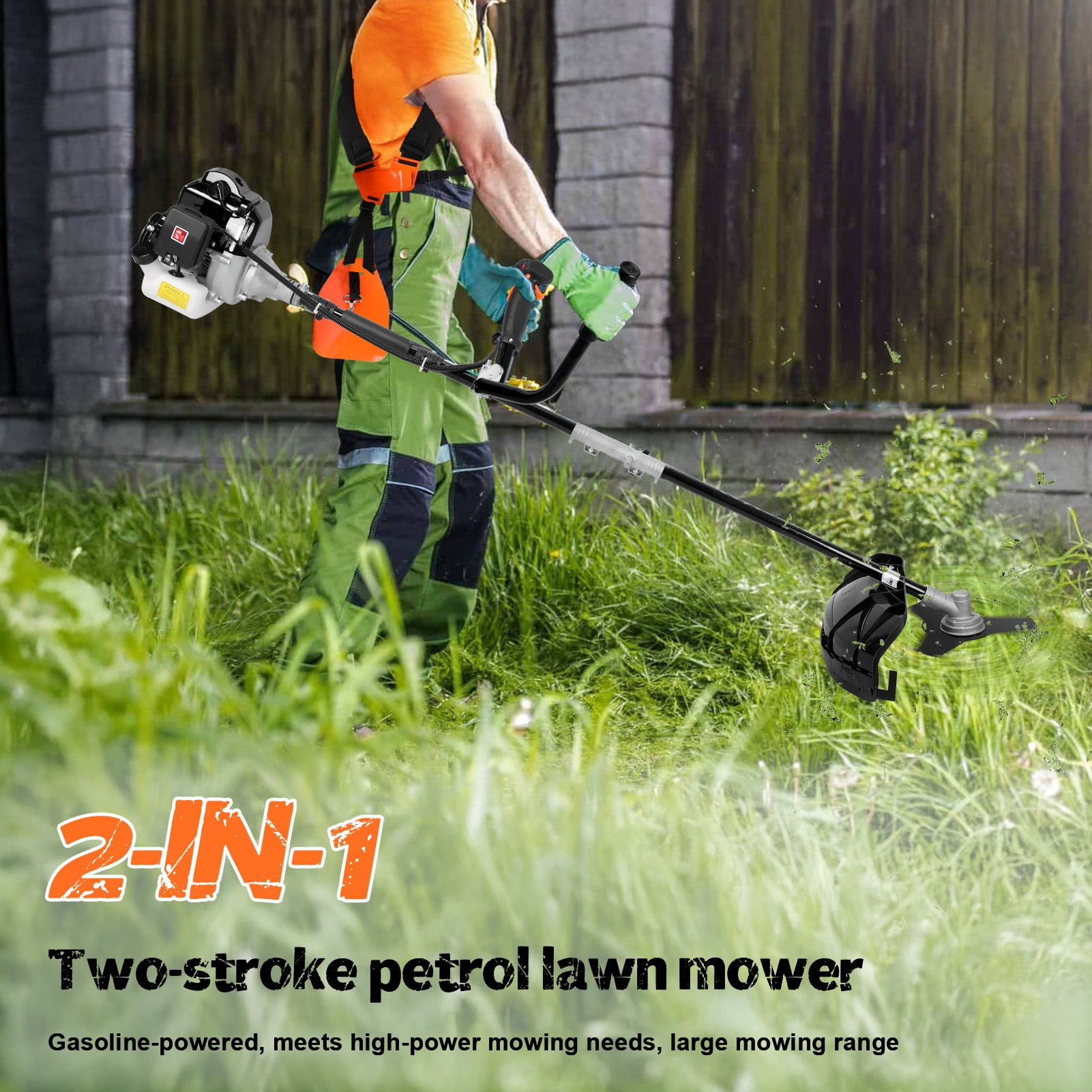 AquaAurix Weed Wacker Gas Powered, 52cc 2 Cycle Weed Eater (Engine Model: 1E44F-E), Powerful Cordless String Trimmer, 18-Inch Cutting Path, Brush Cutter