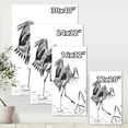 thumbnail image 4 of Designart ' Monochrome Japanese Oriental Crane Bird ' Traditional Canvas Wall Art Print, 4 of 4