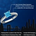 thumbnail image 2 of Gem Stone King 10K White Gold Swiss Blue Topaz Engagement Ring for Women | 0.80 Cttw | Princess 5MM | Gemstone November Birthstone | Size 6, 2 of 6
